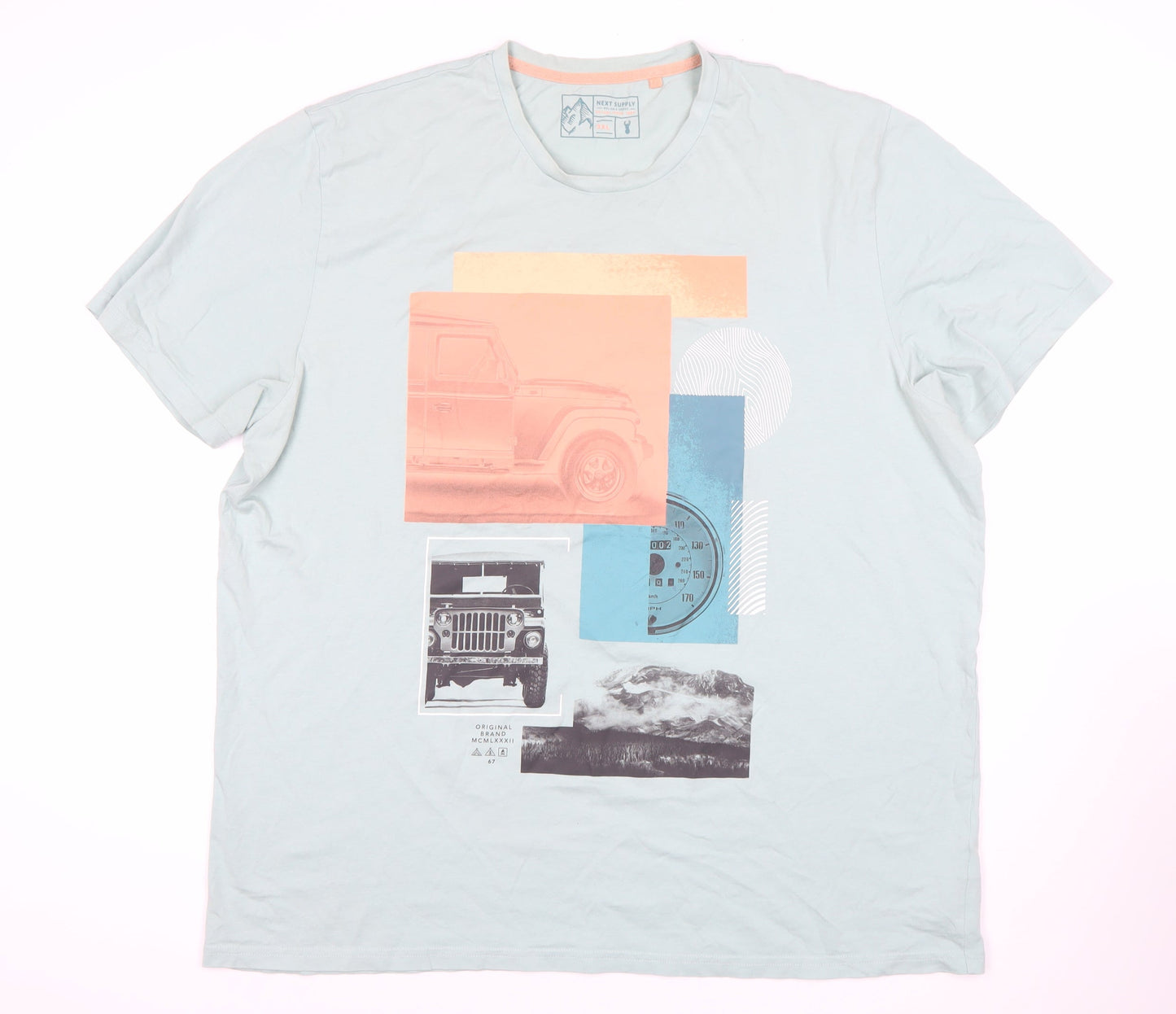 Next Men's 2XL Blue Car Graphic T-Shirt