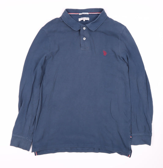 U.S. Polo Assn. Men's Blue Long Sleeve Polo L