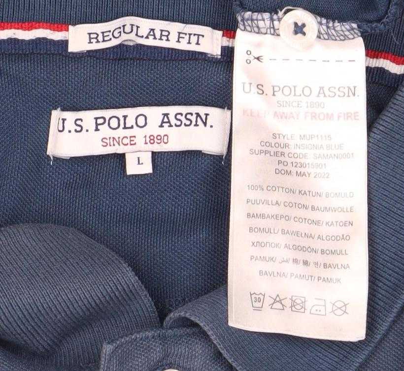 U.S. Polo Assn. Men's Blue Long Sleeve Polo L