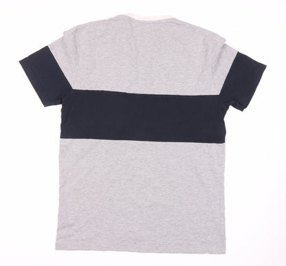 Penguin Men's Grey Colourblock T-Shirt, Size L