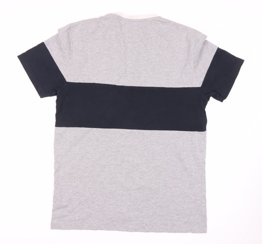 Penguin Men's Grey Colourblock T-Shirt, Size L