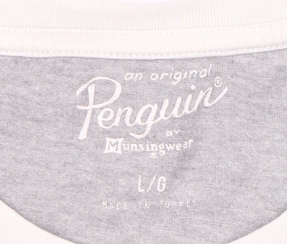 Penguin Men's Grey Colourblock T-Shirt, Size L