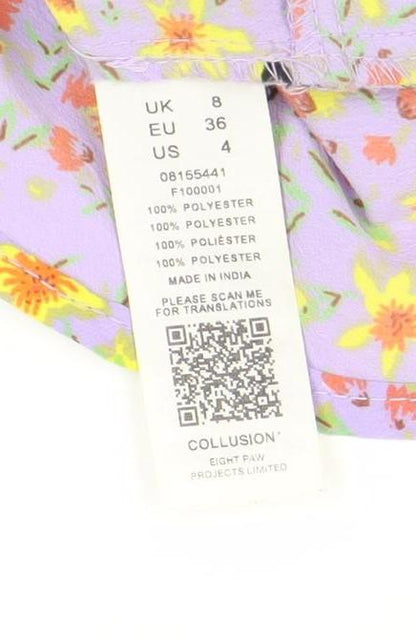 COLLUSION Women's Multicoloured Floral Dress Size 8
