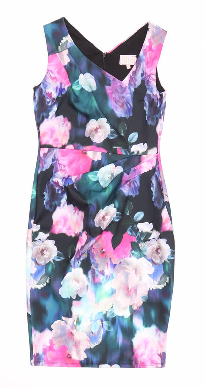 Jessica Rose Women Floral Sleeveless Multicoloured Dress Size 12