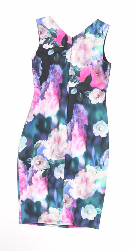 Jessica Rose Women Floral Sleeveless Multicoloured Dress Size 12
