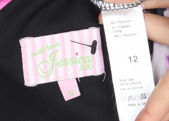 Jessica Rose Women Floral Sleeveless Multicoloured Dress Size 12