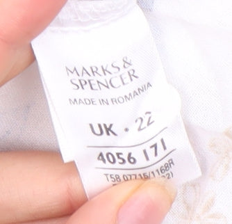Womens UK Size 22 Marks and Spencer Multicoloured Basic Button-Up