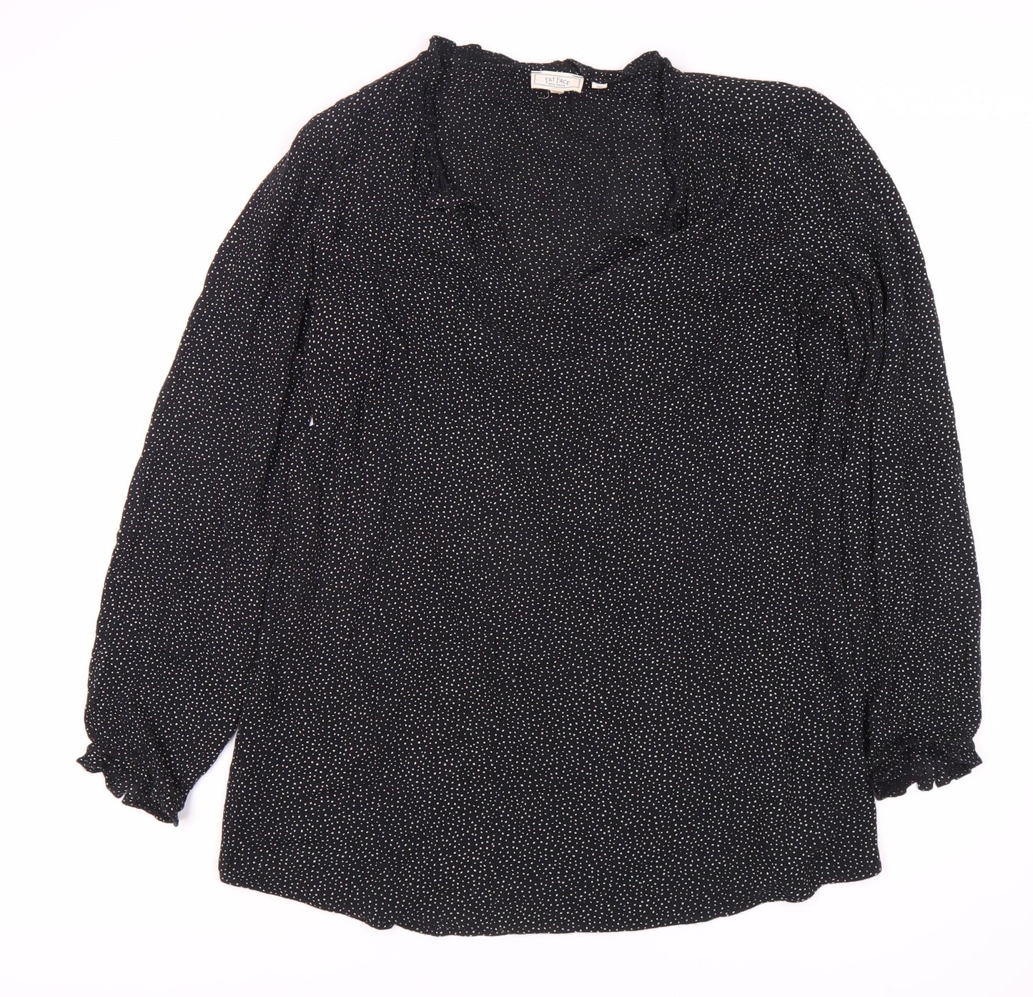 Womens UK Size 12 Fat Face Black Basic Blouse