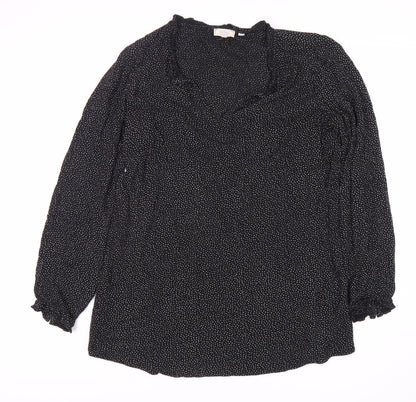 Womens UK Size 12 Fat Face Black Basic Blouse