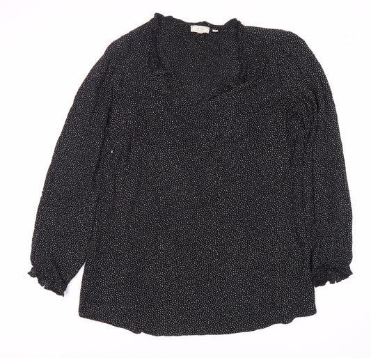 Womens UK Size 12 Fat Face Black Basic Blouse