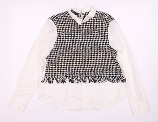 Womens UK Size S Zara Multicoloured Basic Blouse