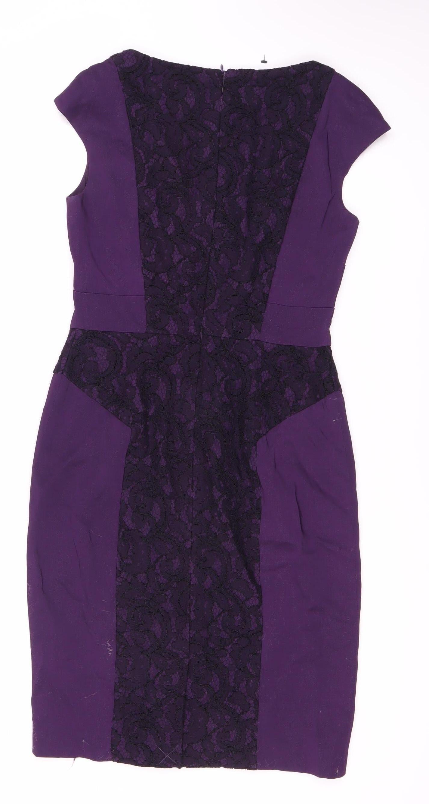 L.K. Bennett Women's Purple Sheath Dress Size 8