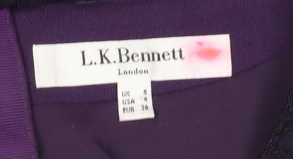 L.K. Bennett Women's Purple Sheath Dress Size 8