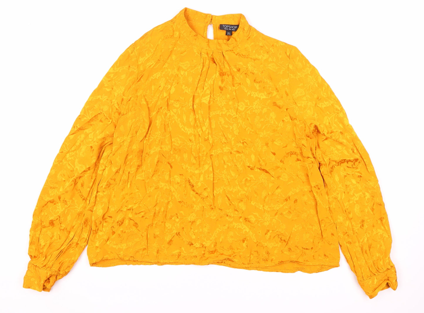 Womens UK Size 14 Topshop Yellow Basic Blouse