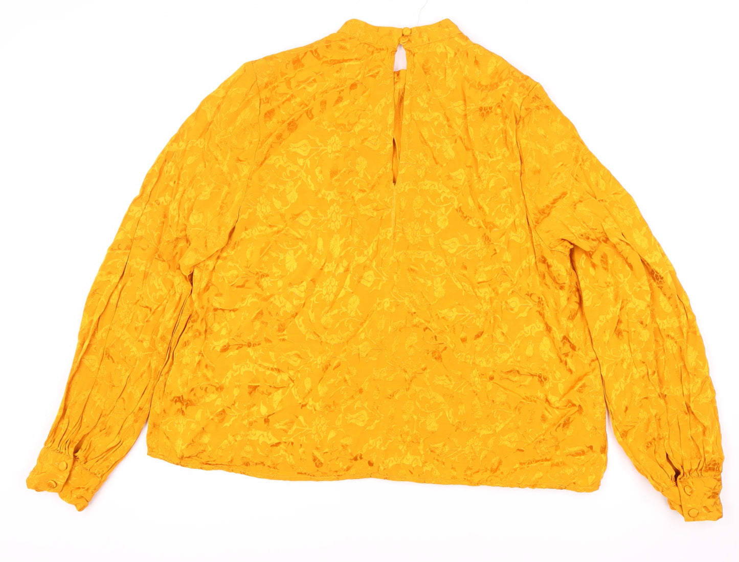 Womens UK Size 14 Topshop Yellow Basic Blouse