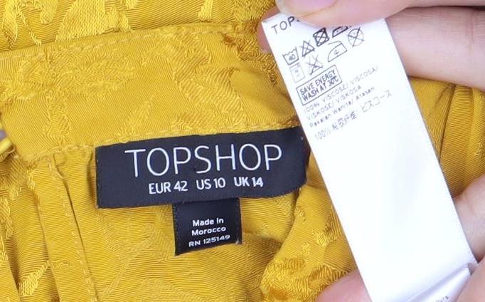 Womens UK Size 14 Topshop Yellow Basic Blouse