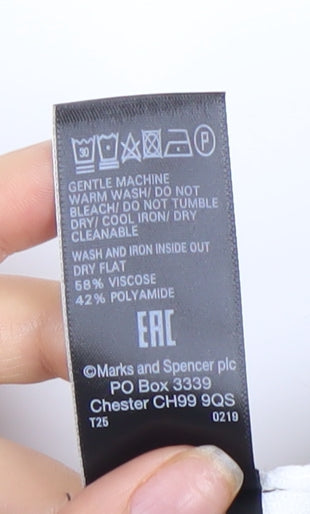 Marks and Spencer Women's Black Pencil Skirt - M