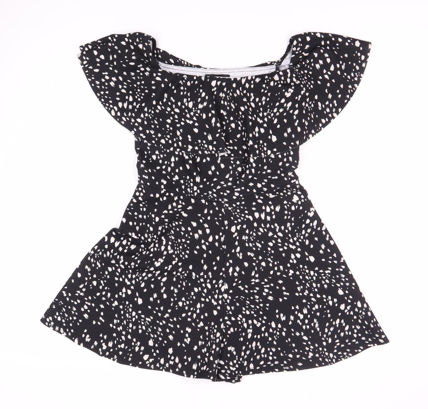 New Look Women's Black Off-Shoulder Playsuit - Size 8