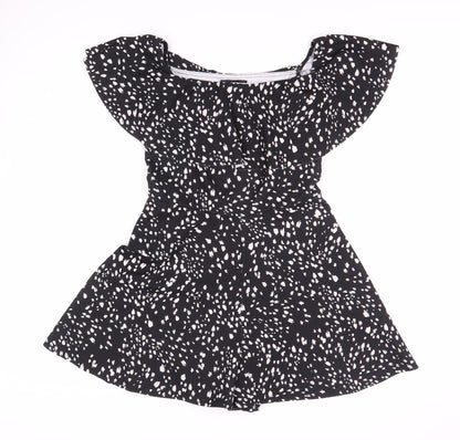 New Look Women's Black Off-Shoulder Playsuit - Size 8