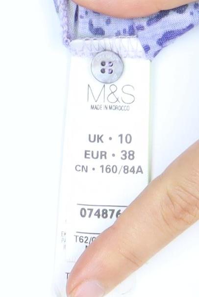Womens UK Size 10 Marks and Spencer Multicoloured Basic Blouse