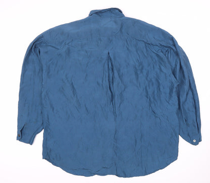 Womens UK Size L Express Blue Basic Button-Up