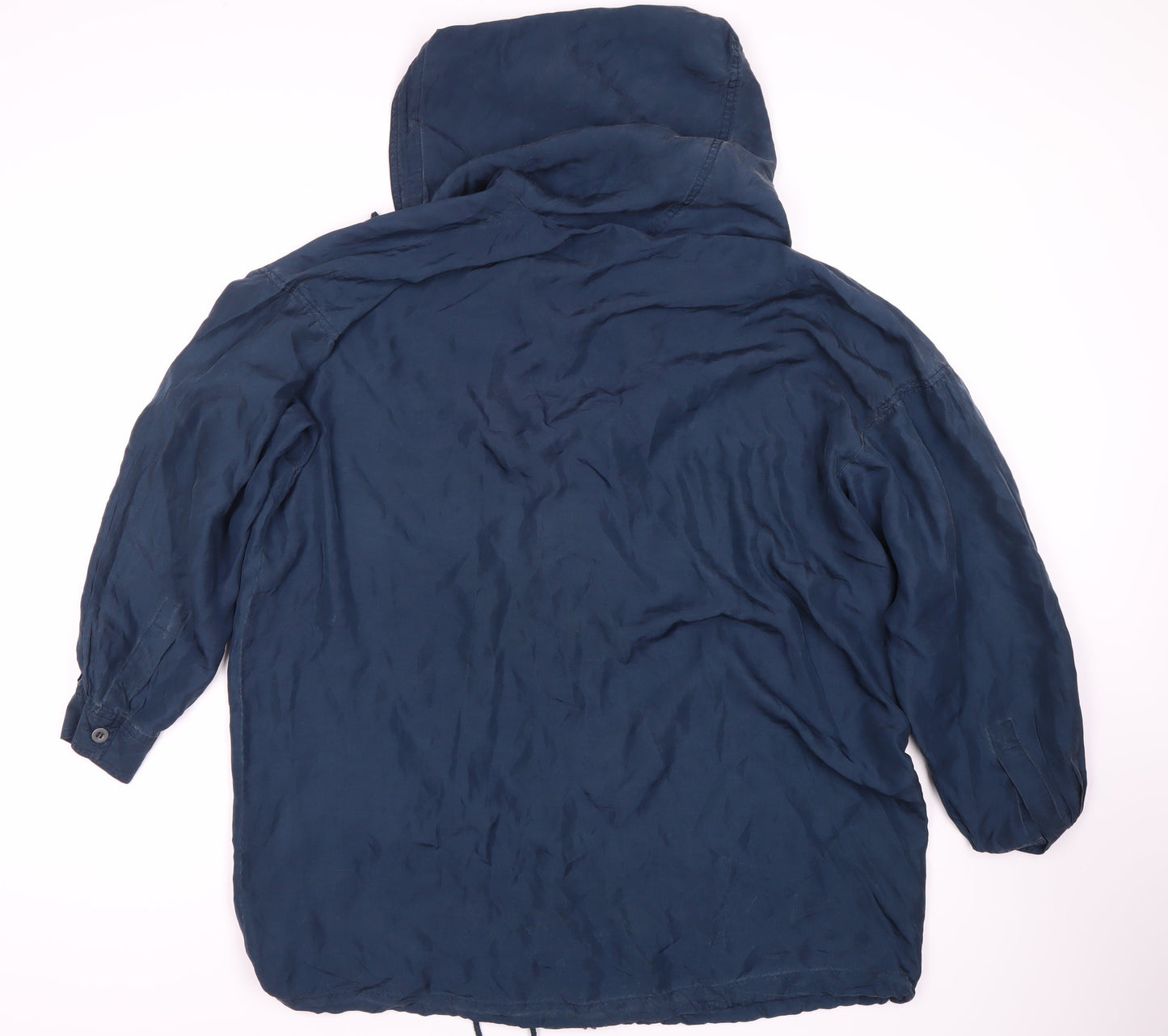 Stone Valley Women's Blue Silk Hooded Coat L
