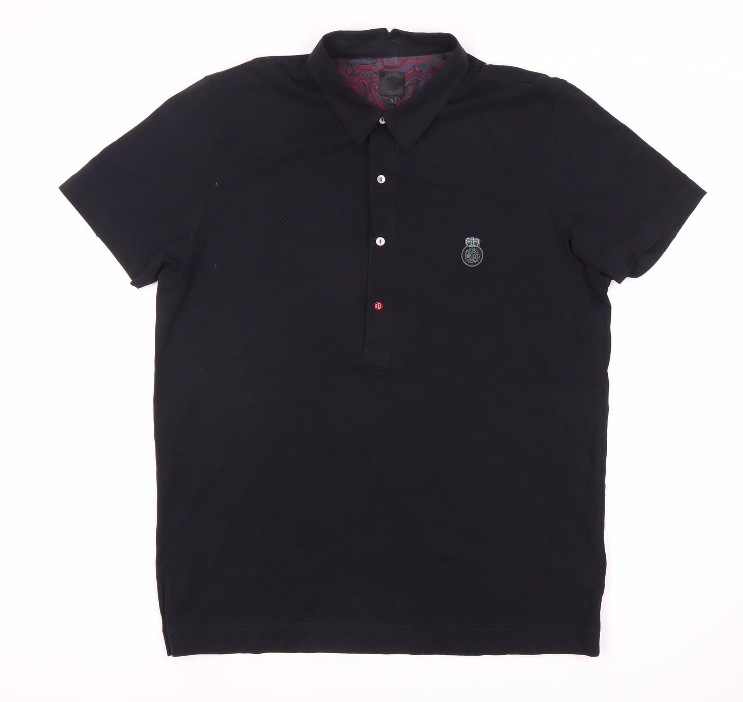 New Breed Mens Black Polo Shirt L Cotton Casual