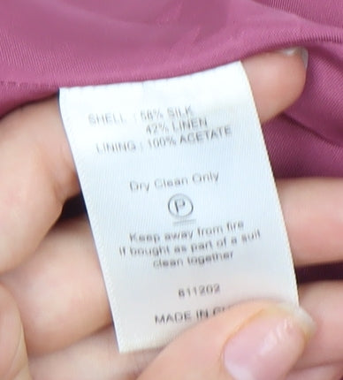 Monsoon Women's Pink Silk Linen Skirt, Size 16, Elegant