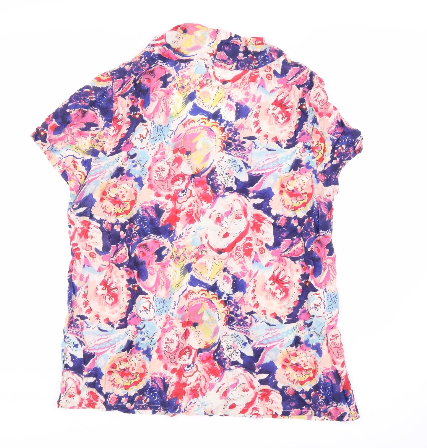 East Women's Multicoloured Floral Blouse, Size 2, Cowl Neck