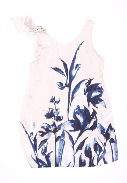 H&M Women’s Multicoloured Floral Bow Dress Size 12