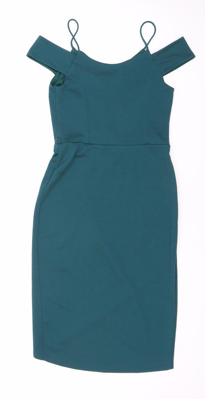 Eva Franco Women's Green Bodycon Midi Dress Size 10