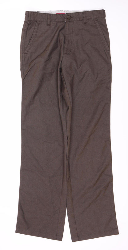 Haute City Men's Brown Herringbone Trousers, 28