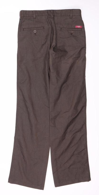 Haute City Men's Brown Herringbone Trousers, 28