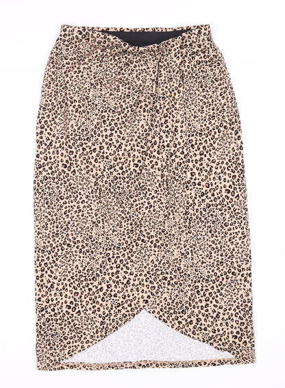 &et Women's Beige Animal Print Pencil Skirt Size 10