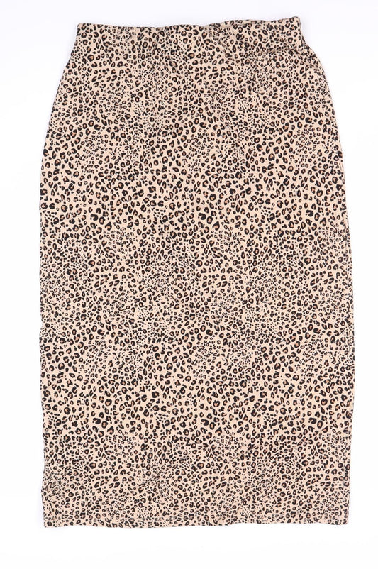 &et Women's Beige Animal Print Pencil Skirt Size 10