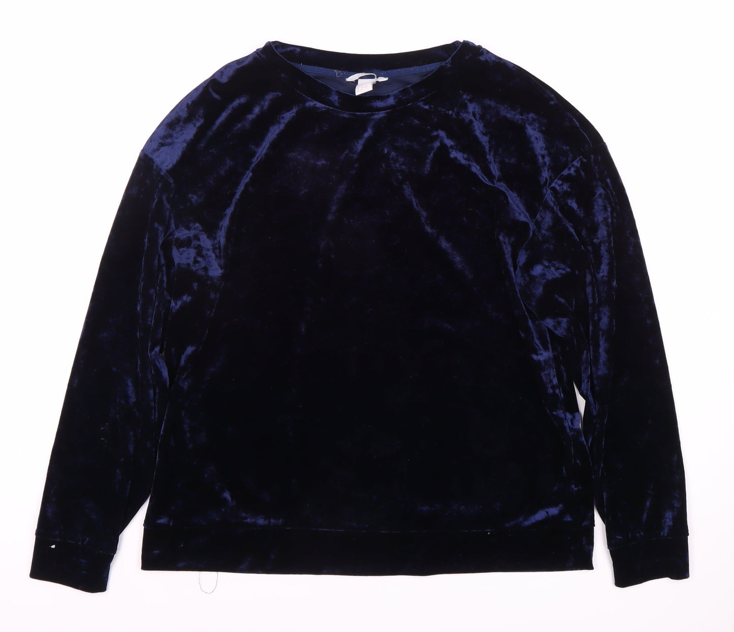 H&M Women's Blue Velour Sweatshirt Size 12