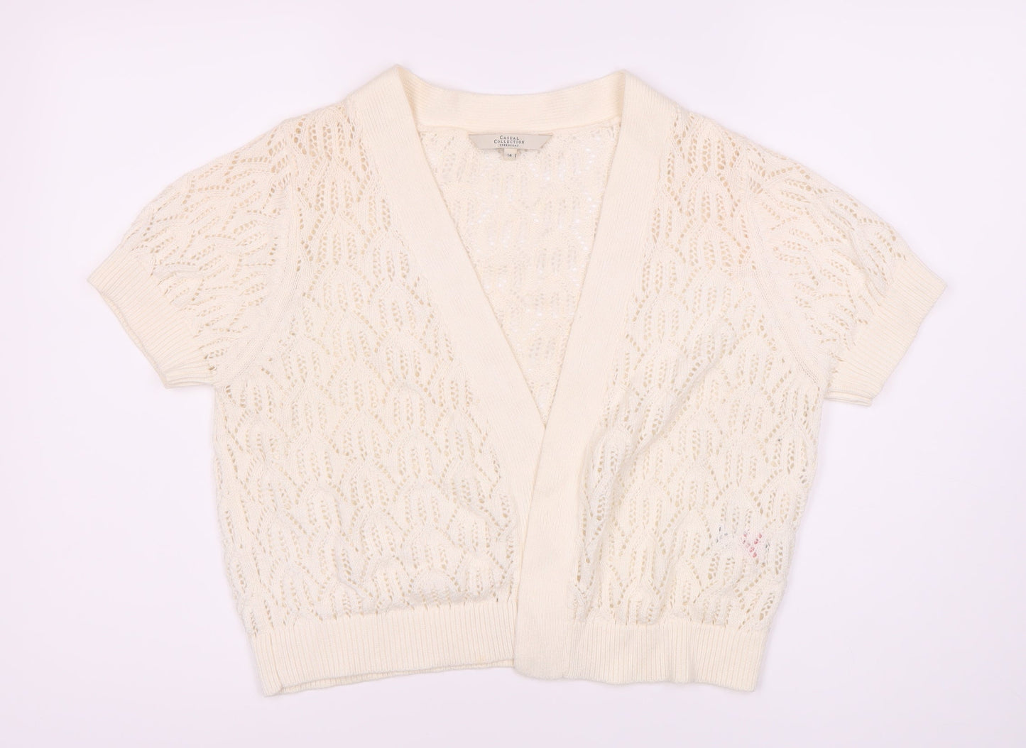 Casual Collection Women's Ivory Knit Cardigan Size 14