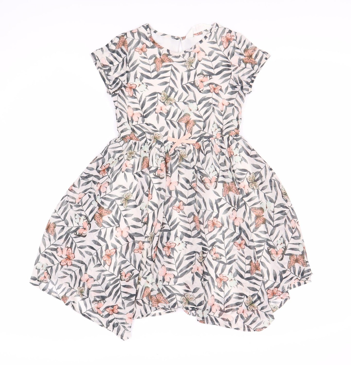 H&M Girls Butterfly Dress Size 12 Floral Print Lined