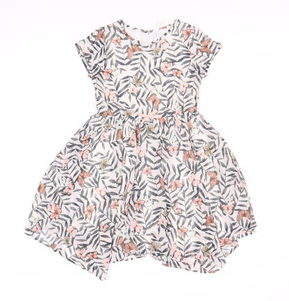 H&M Girls Butterfly Dress Size 12 Floral Print Lined