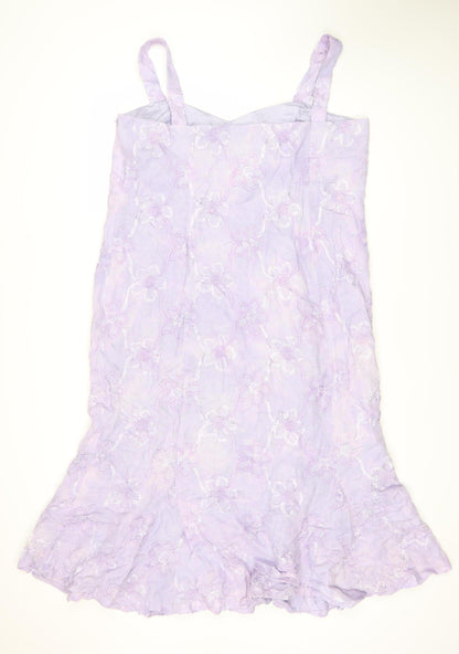 Libra Women's Purple Floral Sleeveless Dress Size 12