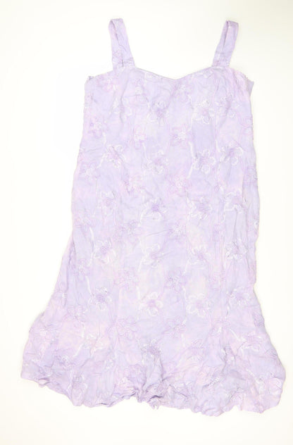Libra Women's Purple Floral Sleeveless Dress Size 12