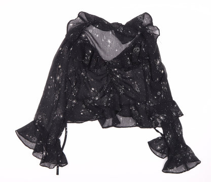Womens UK Size  Topshop Black Basic Blouse