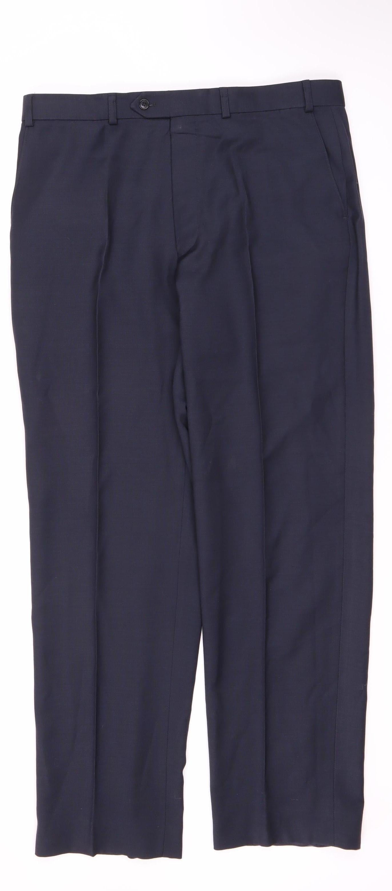 Marks and Spencer Men's Blue Wool Dress Pants 36