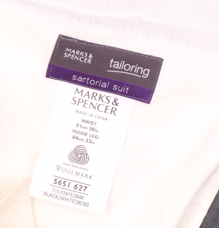 Marks and Spencer Men's Grey Dress Pants, Size 36