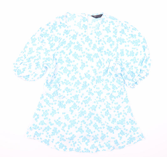 Marks and Spencer Women's Blue Floral Dress Size 12