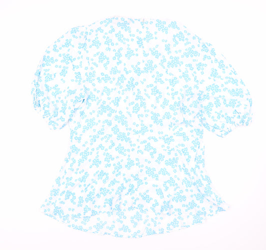 Marks and Spencer Women's Blue Floral Dress Size 12
