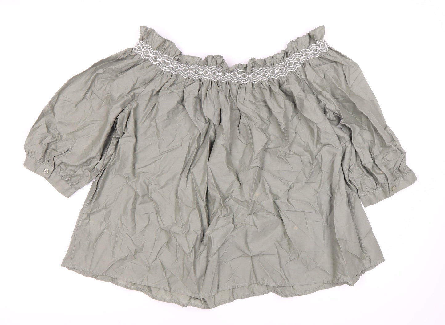 Womens UK Size 12 Marks and Spencer Green Basic Blouse