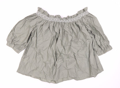 Womens UK Size 12 Marks and Spencer Green Basic Blouse