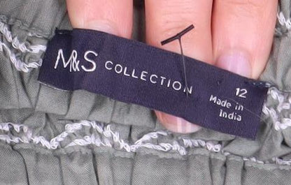 Womens UK Size 12 Marks and Spencer Green Basic Blouse