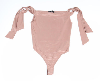 Missguided Women's Pink Long Sleeve Bodysuit Size 10